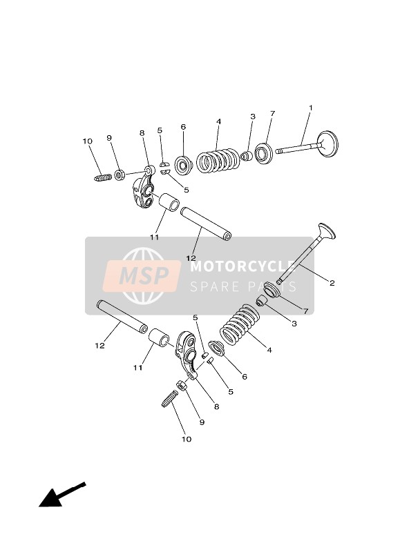 Yamaha MW125A 2016 Soupape pour un 2016 Yamaha MW125A